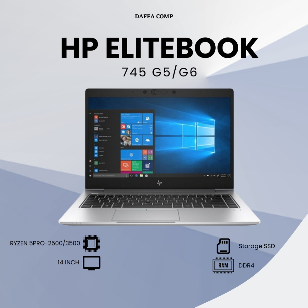 Laptop Gaming HP Elitebook 745 Ryzen 5 Pro Ram 16gb SSD 512gb Bergaransi Origional
