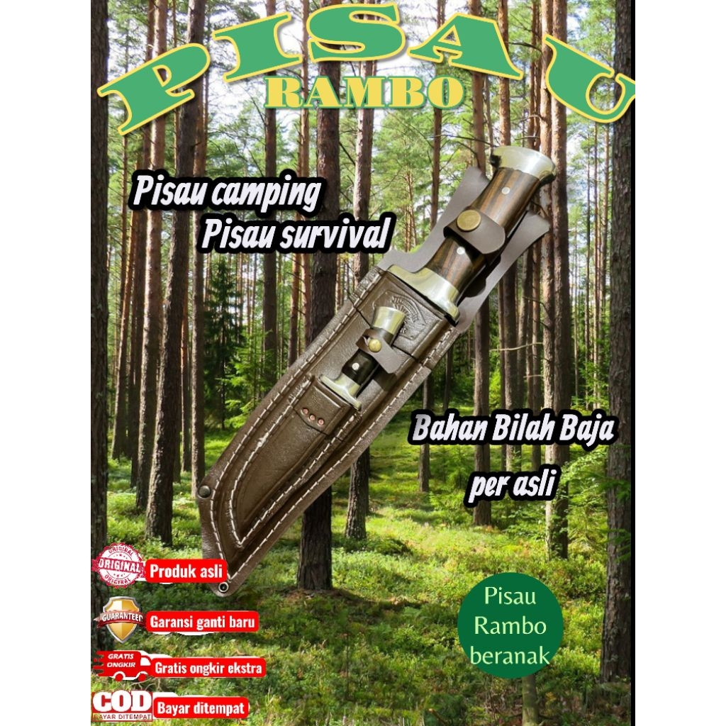 PISAU RAMBO BERANAK, pisau camping survival.