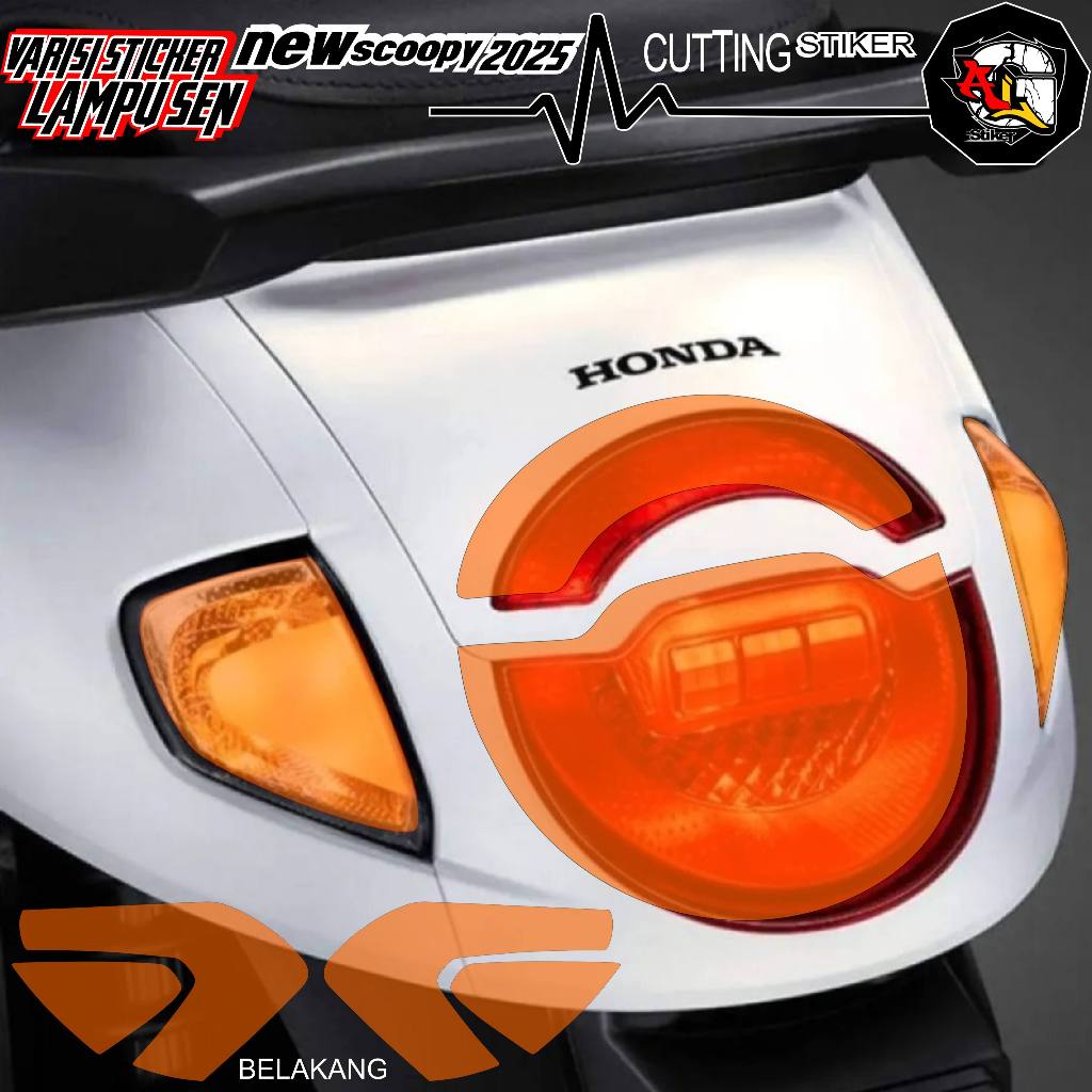 STICKER CUTTING/ANTIGORES/STIKER UNTUK LAMPU SEN DAN STOP LAMP HONDA SCOOPY 2025,2026/STIKER MOTOR