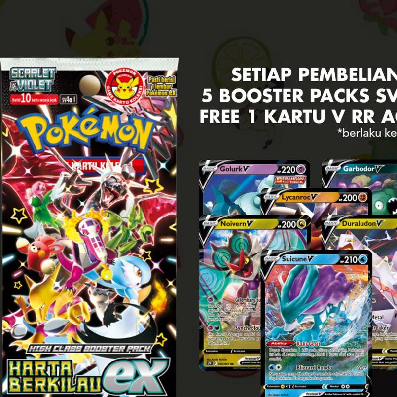 Harta berkilau EX SV4A booster pack pokemon tcg indonesia card kartu langka original charizard box h