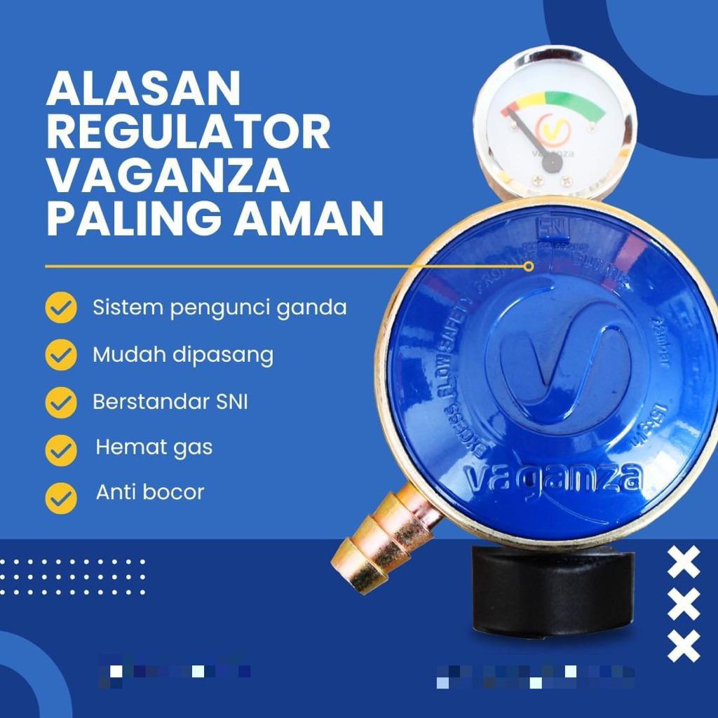 REGULATOR GAS VAGANZA + SELANG 1.8M ORIGINAL 100% |