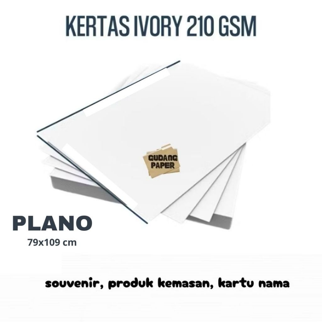 kertas ivory 210 gsm 1 plano / kertas ivory 1 plano / kertas ivory 210 gram 79x109