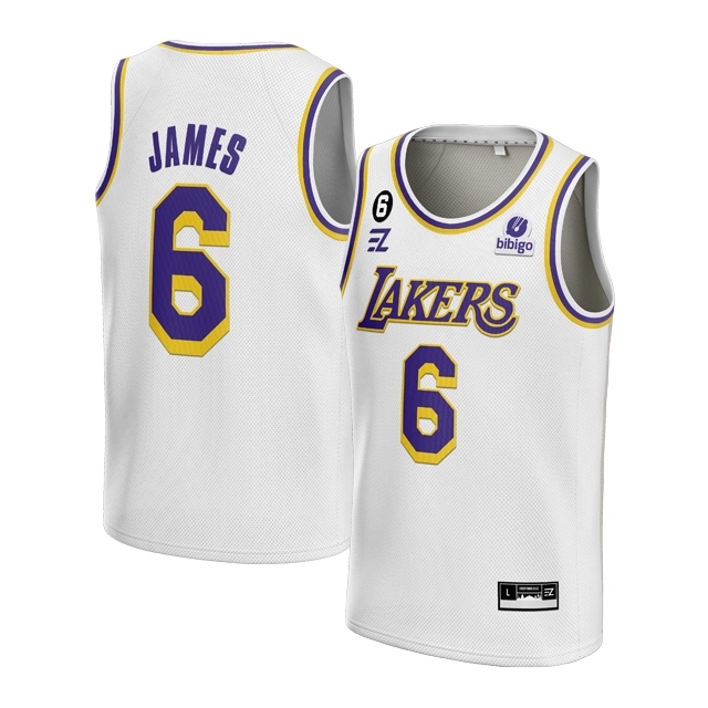 [ORIGINAL] Jersey Lebron James LA Lakers #6 PUTIH WHITE - Swingman Bola Basket Baju Kaos T-Shirt Tsh