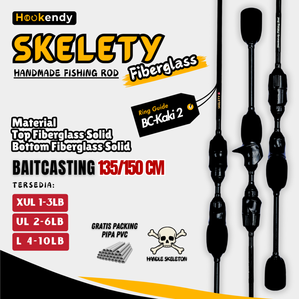 Joran Skelety Fiberglass Baitcasting