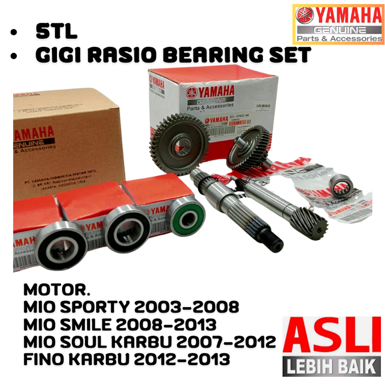 5TL ORIGINAL GIGI RASIO + BEARING KOMPLIT YAMAHA MIO SPORTY YAMAHA MIO SMILE YAMAHA MIO SOUL KARBU Y