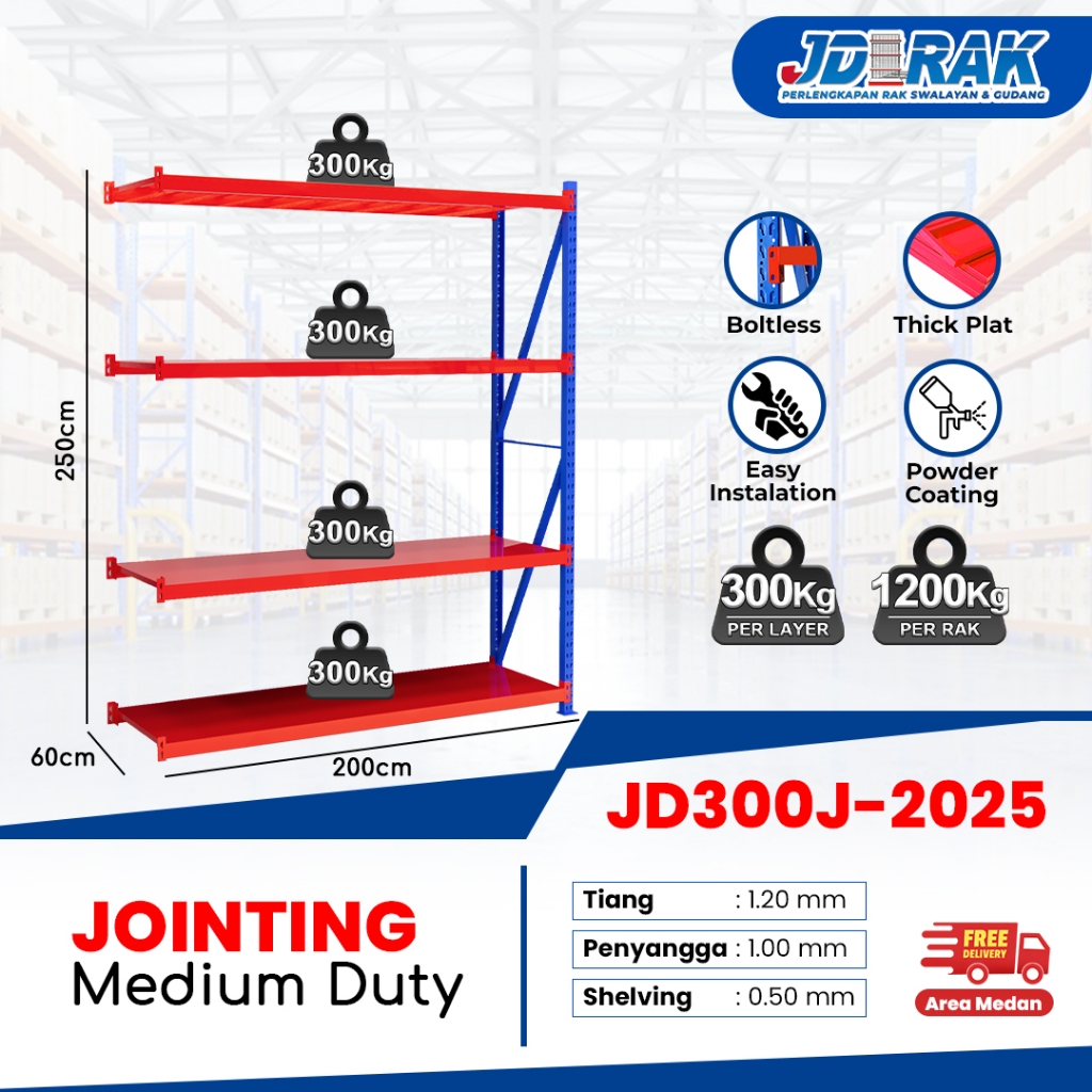 Rak Gudang Medan/Rak Besi Siku/Rak Siku Serbaguna RAK GUDANG RAK STOK 300kg/Rak stok gudang/Rak Susu