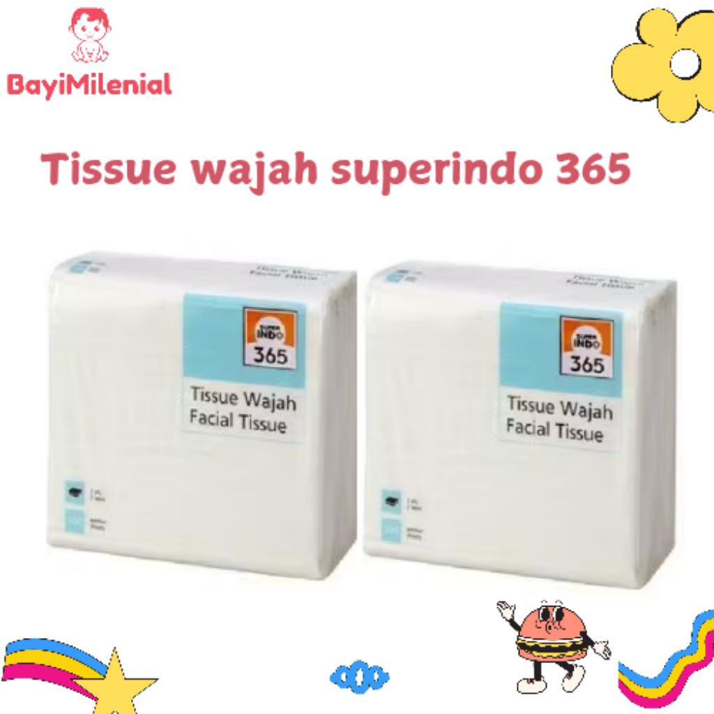 Tisu Wajah Facial Tissue 365 Super Indo biru