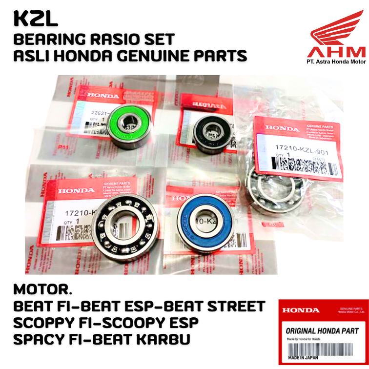 KZL BEARING RASIO SET HONDA BEAT F1, BEARING RASIO SET HONDA BEAT ESP, BEARING RASIO SET HONDA BEAT 