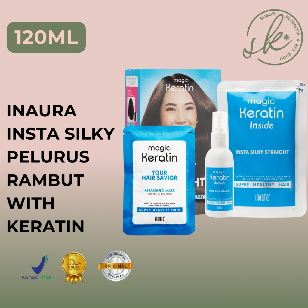 Inaura - (3pcs Lebih Murah) Pelurus Rambut Insta Silky Straight Keratin Outside Your Mask Hair Savio
