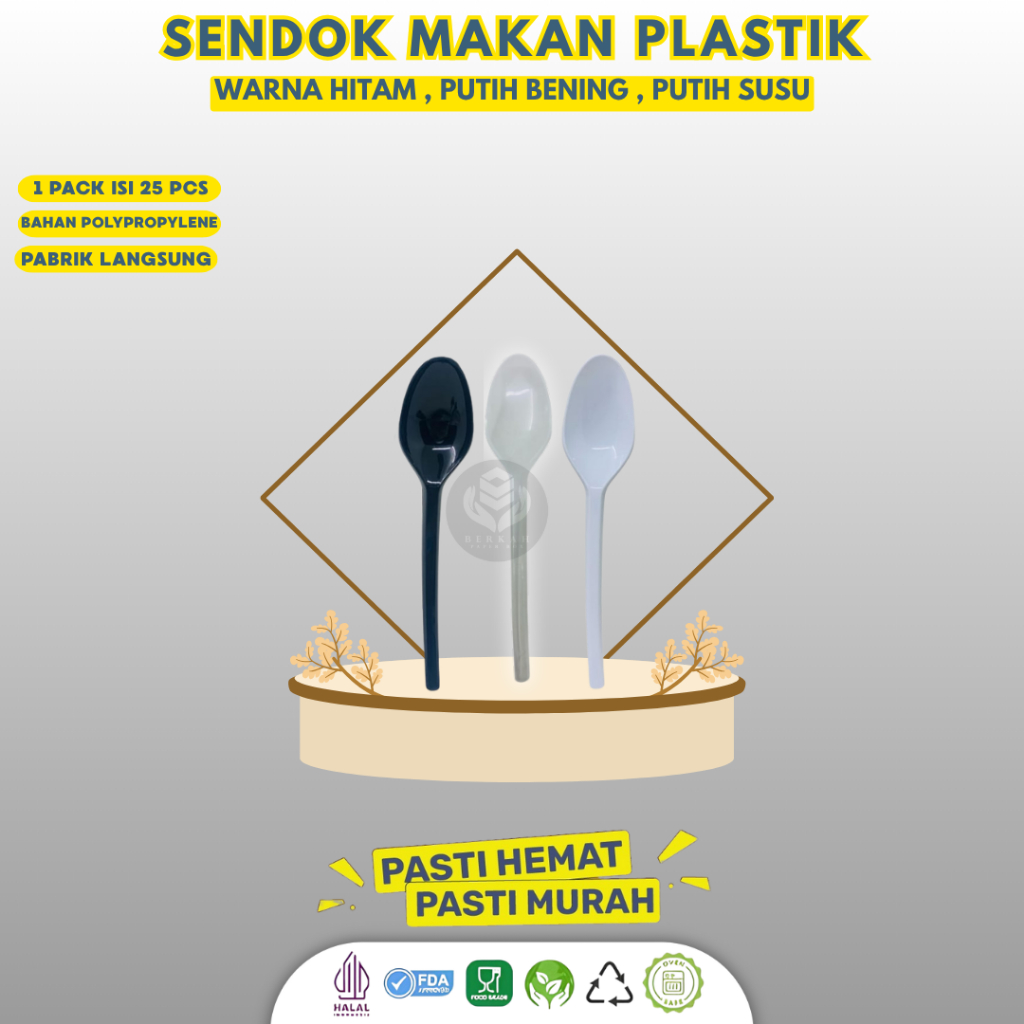 [25 Pcs] Sendok Makan Putih / Sendok Plastik Food Grade Premium / Sendok Makan Tebal / WSP25