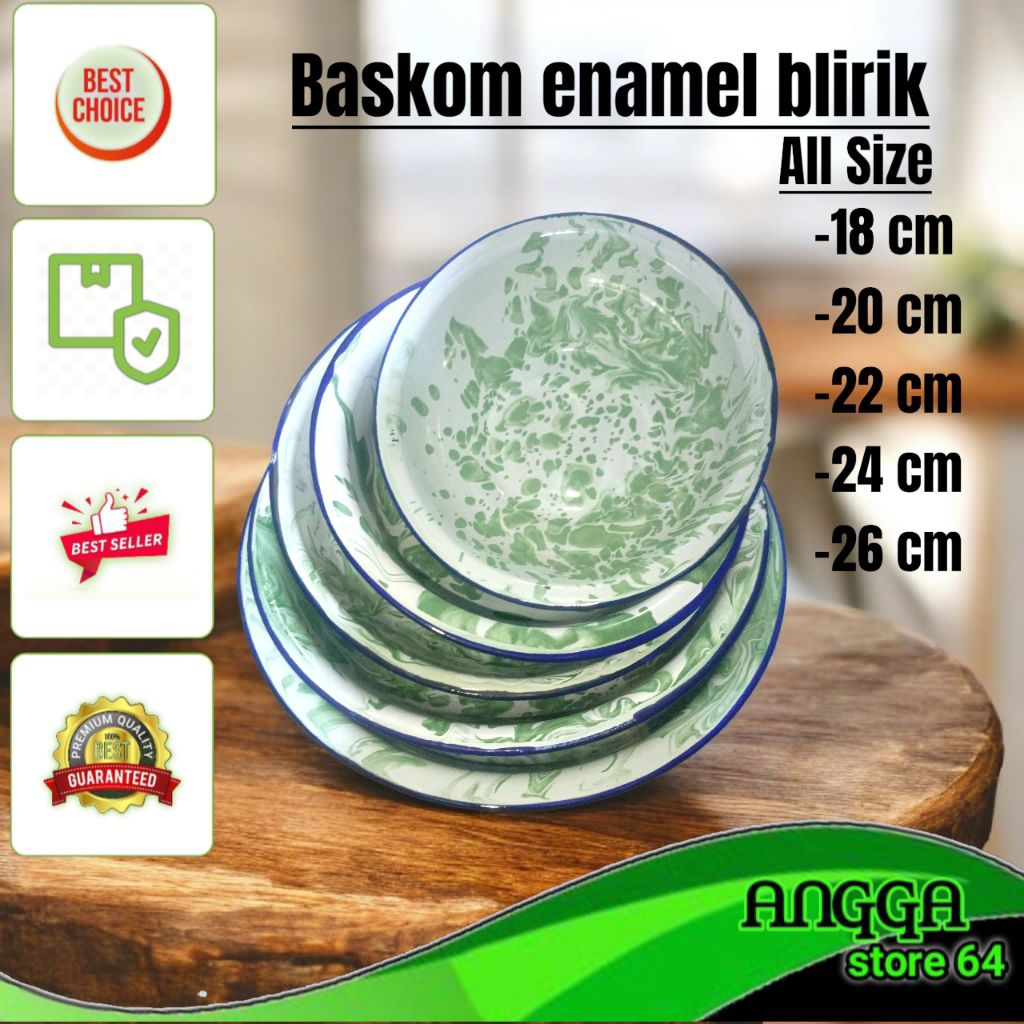 Baskom Enamel Blirik 26 cm – Besar, Kuat & Multifungsi