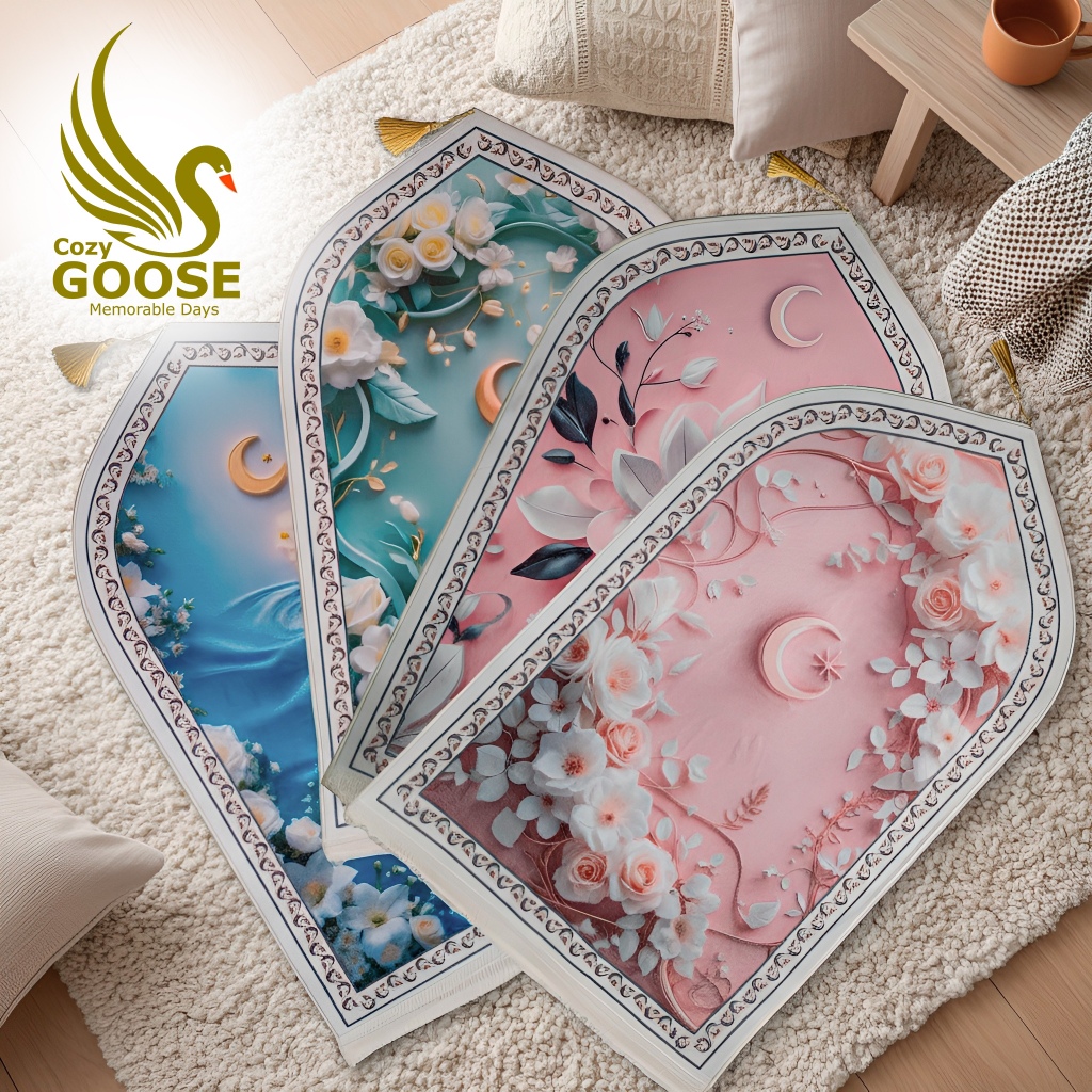 Sajadah Turki Tebal Anti Slip - Sajadah Kubah Premium Halus Lembut Motif Garden of Jannah