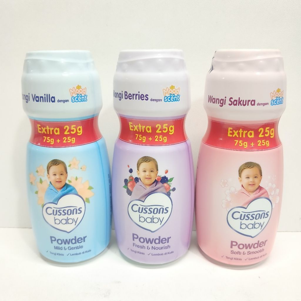 hemat 3 pcs cusson baby powder  75g + 25gr