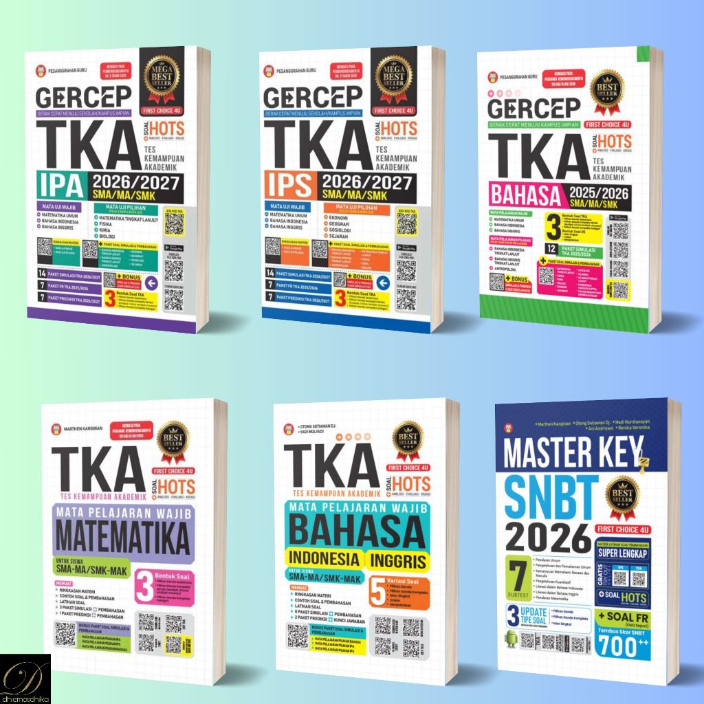 Buku TKA IPA/IPS/Bahasa/Inggris/Indonesia/Matematika Wajib/SNBT SMA/MA/SMK 2026/2027