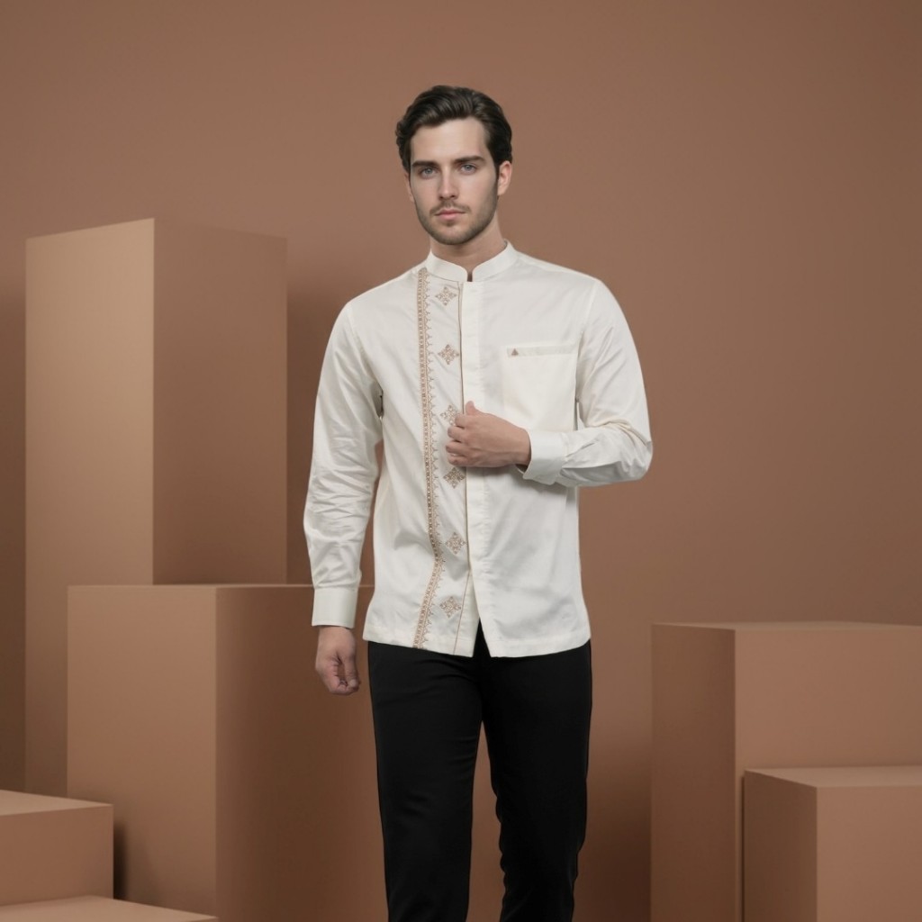 Shafira | Evander Menswear | Koko Tangan Panjang Pria | Bahan Sokhtas