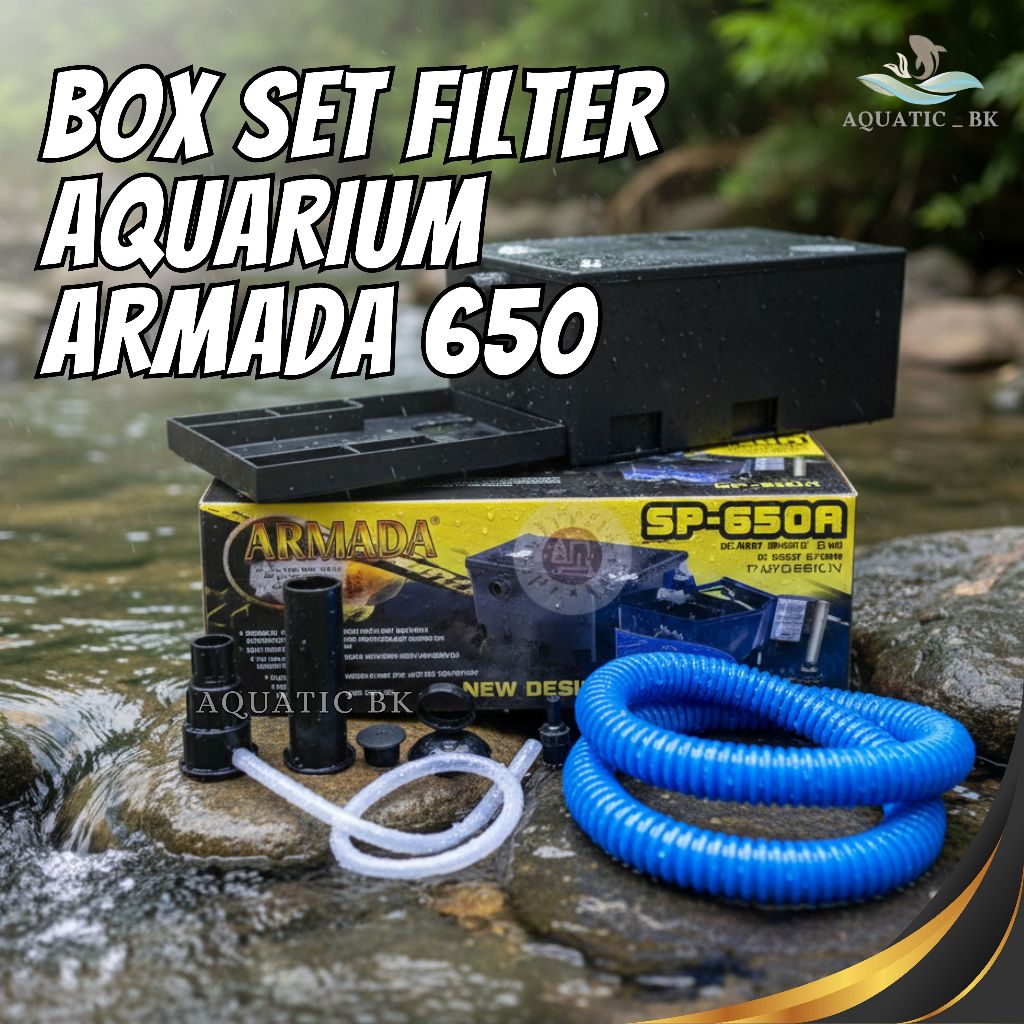 Box Filter Gantung Aquarium Mini Tanpa Kuras Type 650 filter box set kecil - Lengkap Hemat Listrik