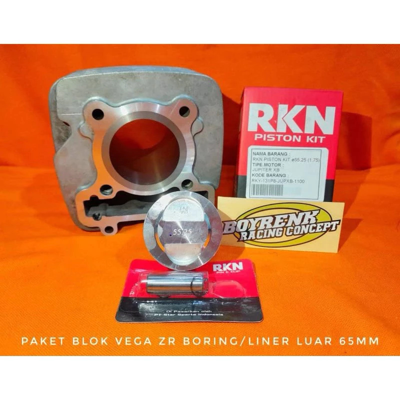 PAKET BLOK CYLINDER BLOK VEGA ZR VEGAZR 5D9 BORING / LINER LUAR 62MM - BOYRENK RACING CONCEPT