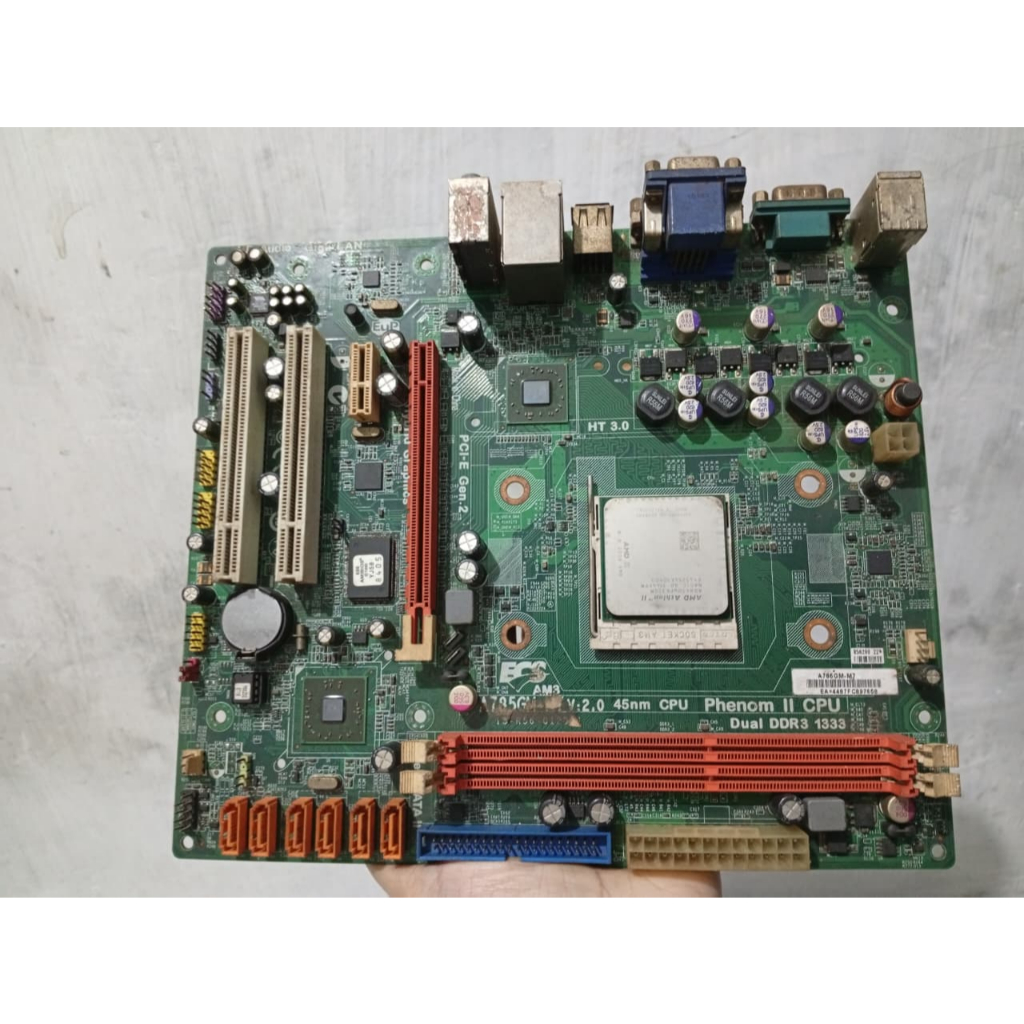 MOTHERBOARD ECS AM3 A786GM-M7 + PROSESSOR AMD ATHLON II