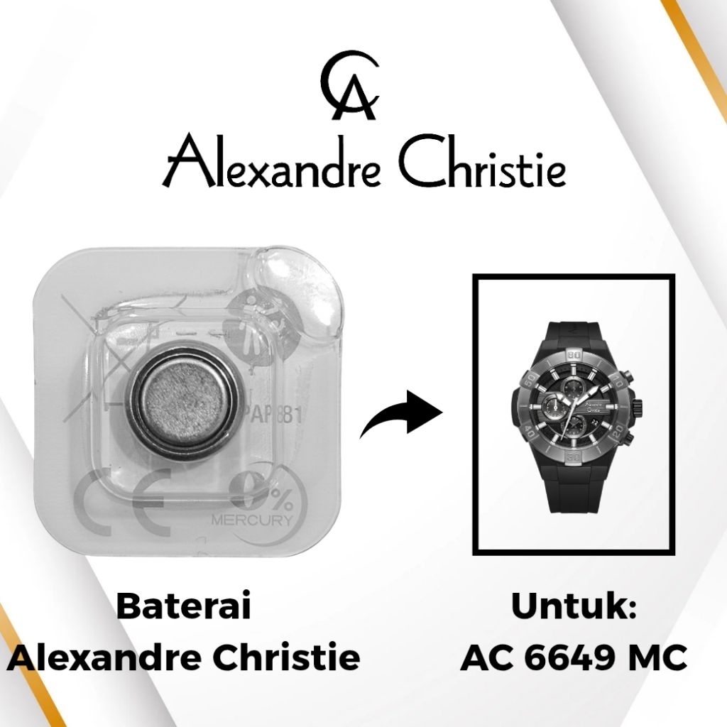 Baterai Jam Tangan Alexandre Christie AC 6649 MC Original