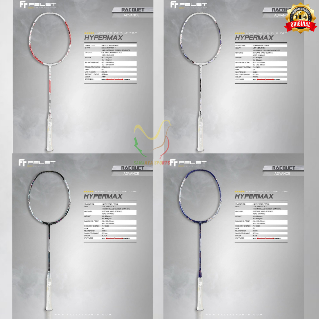 RAKET FELET BADMINTON BULUTANGKIS FELET HYPERMAX ORIGINAL