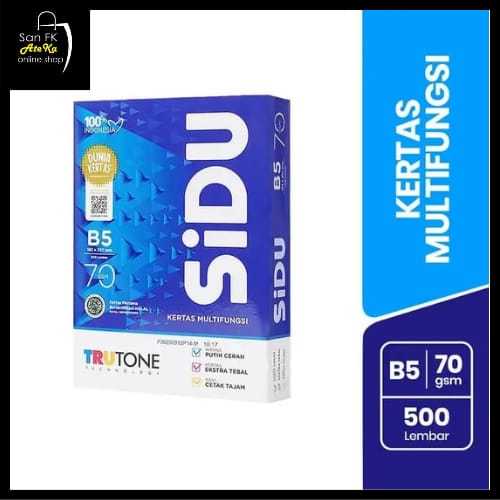 KERTAS HVS SIDU B5 70GSM 1RIM (500 Lbr) HVS B5 SIDU / HVS B5