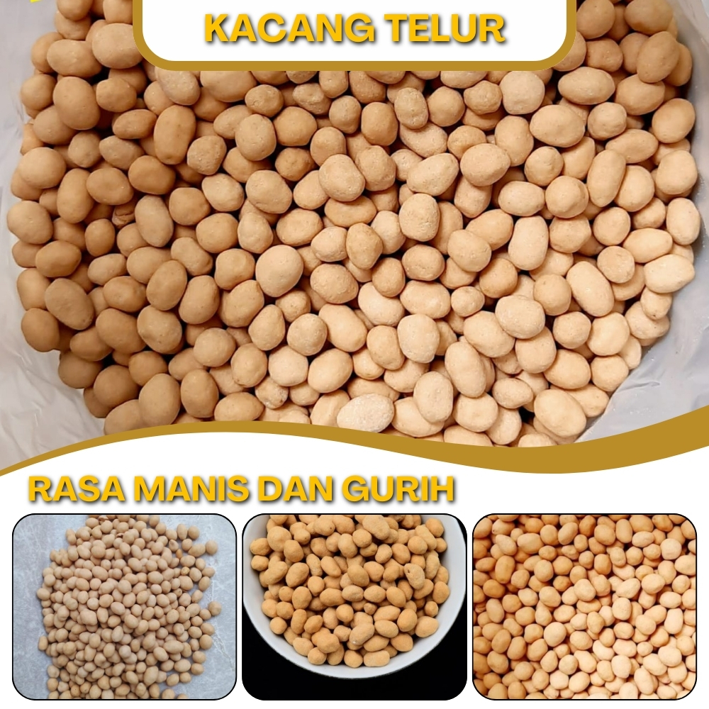 Jajanan Snack Kacang Atom Telor Oven Camilan Kacang Bali Bawang Asin Kacangan Telur Gurih Manis