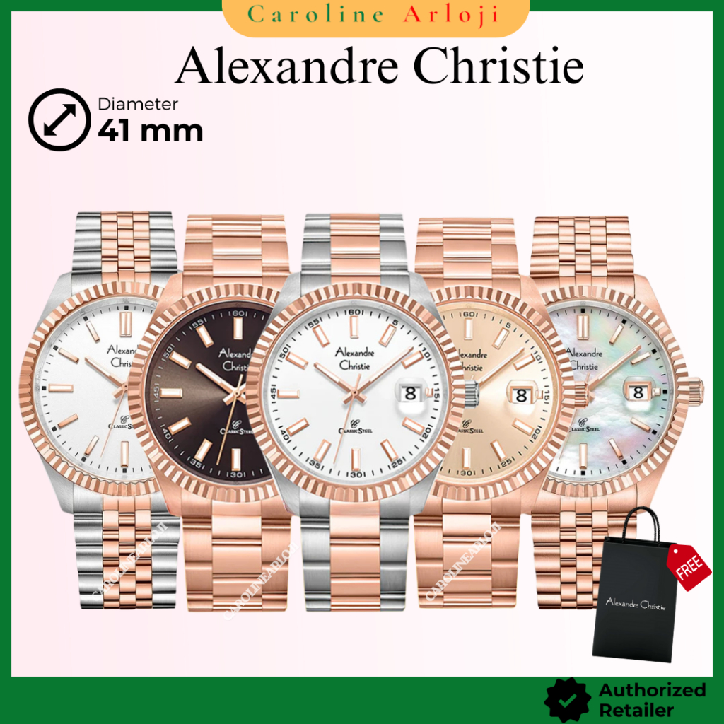 ORIGINAL Jam Tangan Pria Alexandre Christie AC5007 AC5002 AC 5002 AC 5007 Garansi Resmi, Rantai