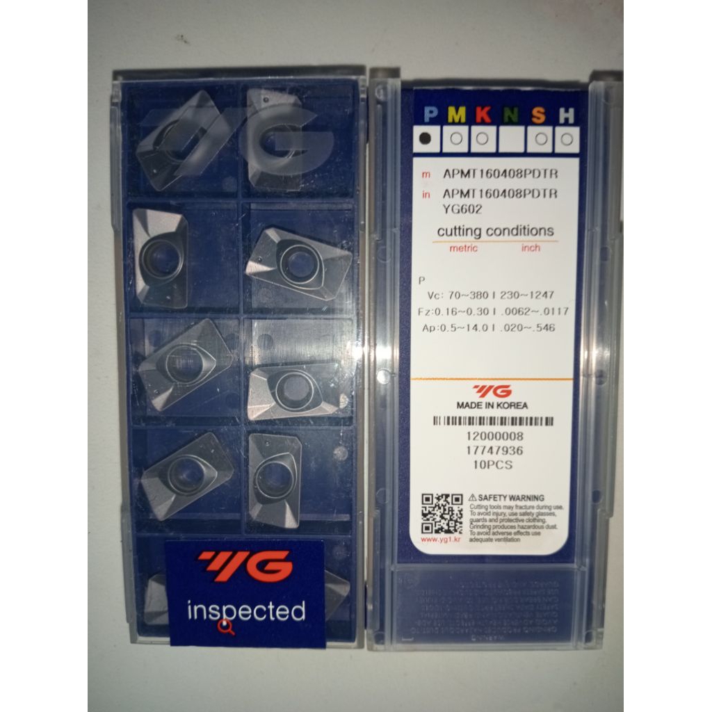 insert APMT1604 carbide YG 1 facemill ,untuk Holder  BAP 400R