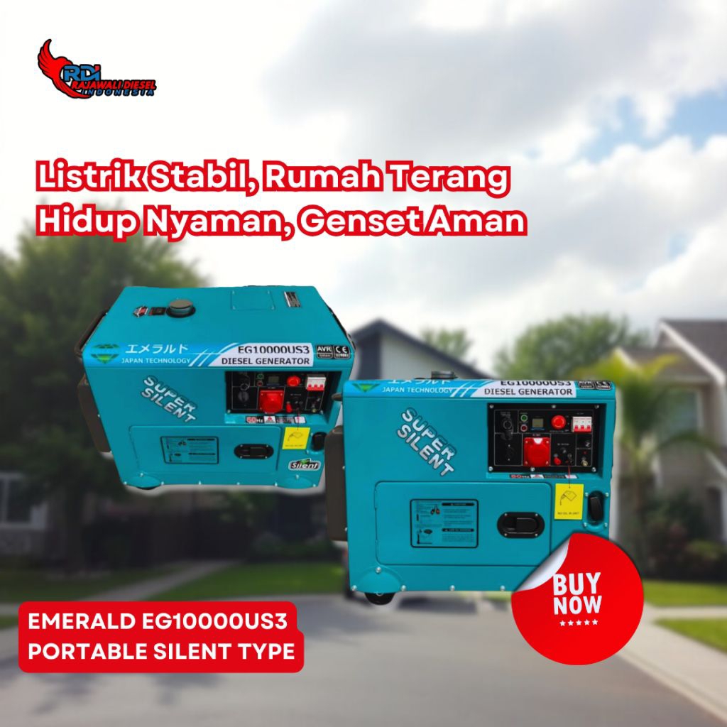 GENSET 7 KVA | 5000 WATT 3 PHASE EMERALD EG10000US3 SILENT