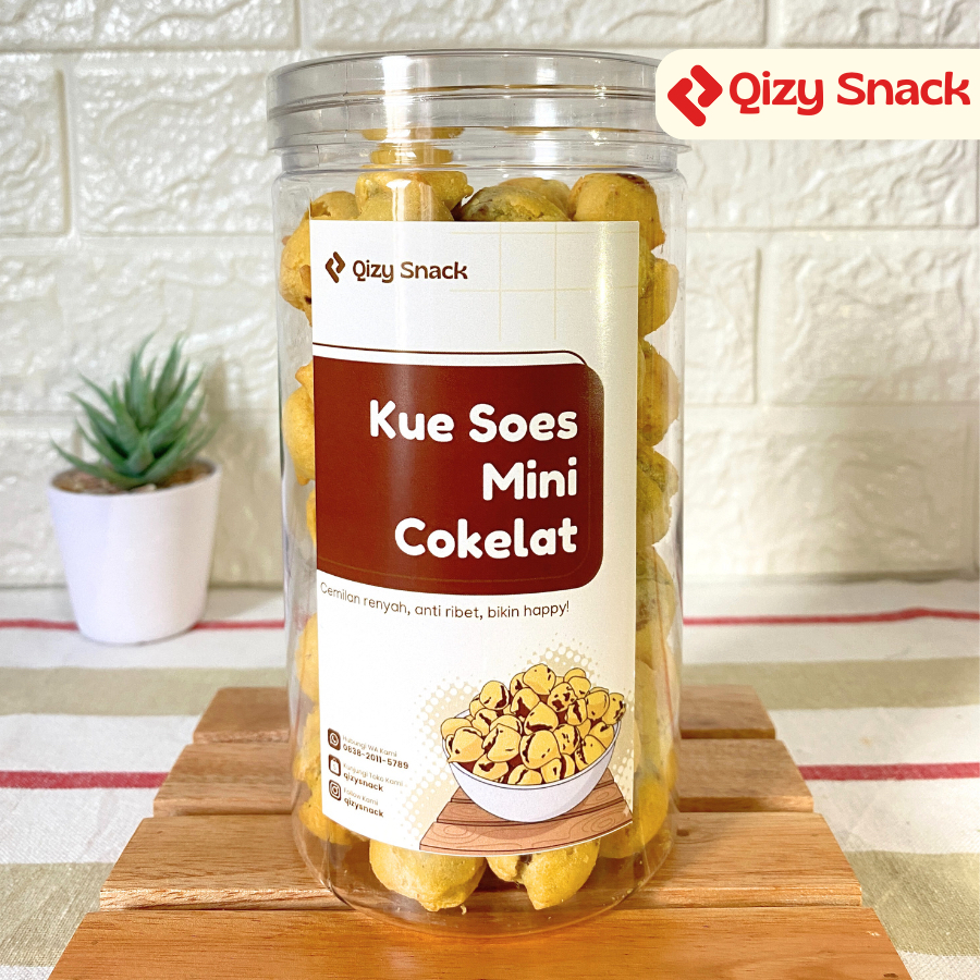 Kue Soes Kering Mini - Coklat Meleleh di Mulut - QizySnack Camilan Enak Anti Ribet  - Cemilan Manis 
