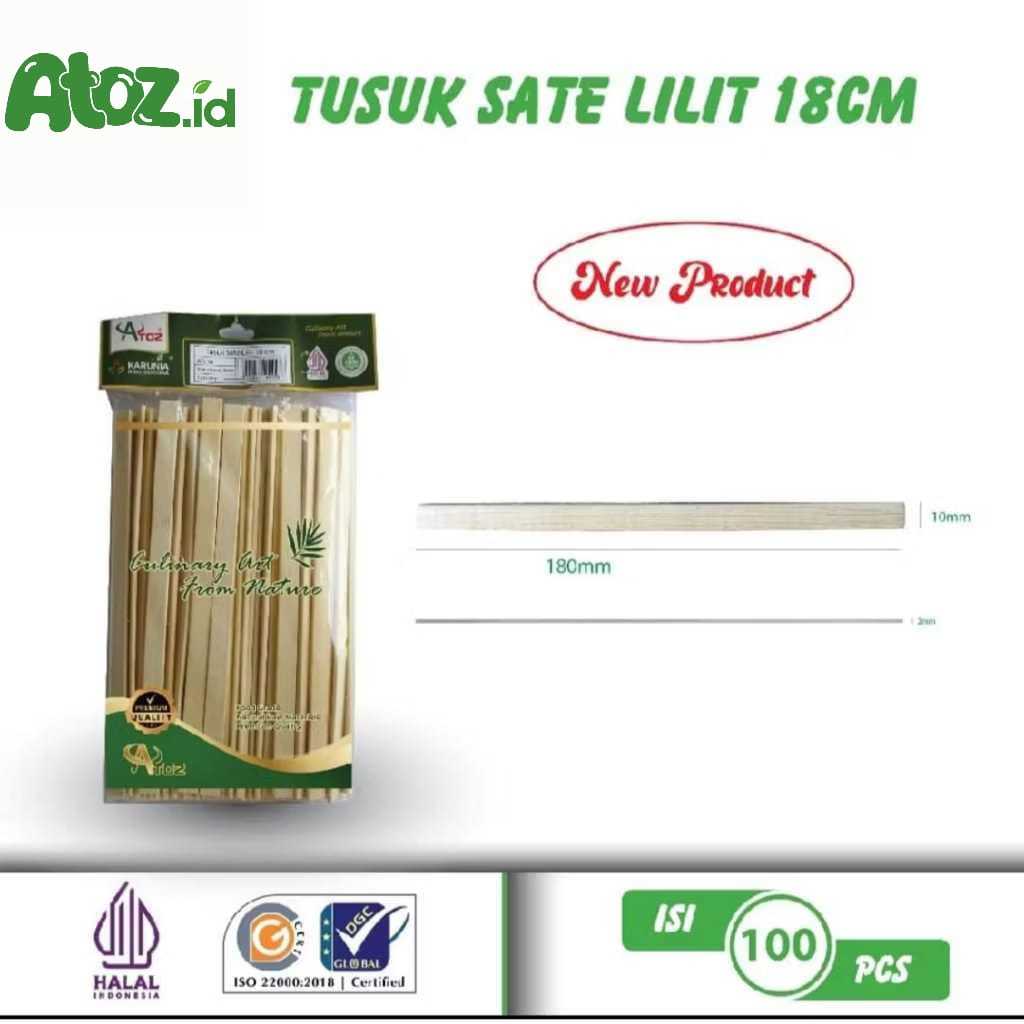 tusuk sate lilit isi 100pcs/ tusuk sate bambu / tusuk sate bali /tusuk sate gepeng /tusuk sate pipih
