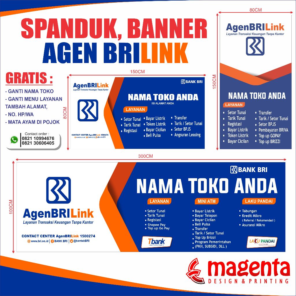 SPANDUK BANNER BRILINK | SPANDUK AGEN BRILINK | BANNER AGEN BRI LINK | MAGENTA DIGITAL PRINTING