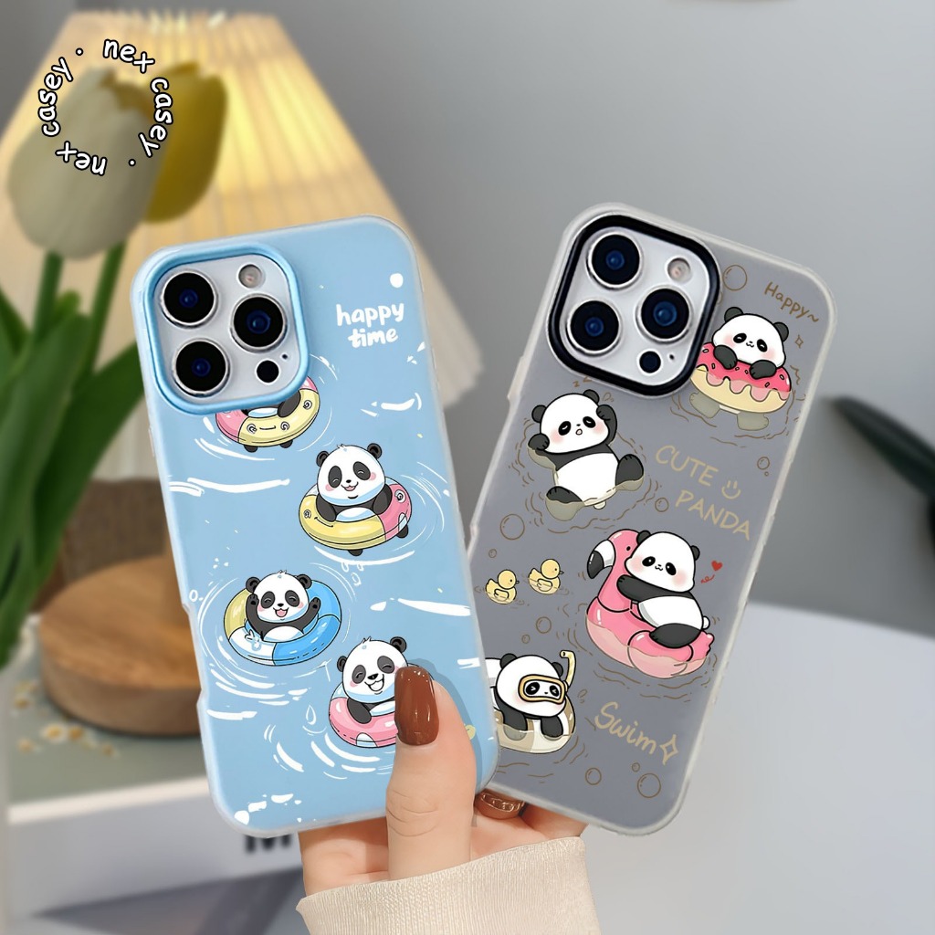 CASE CASING JELLY COLOR 2 IN 1 PANDA HAPPY SWIM TIME FOR OPPO A1K A3S A3X A3 A5 A5S A5X A6 A6S A6X A