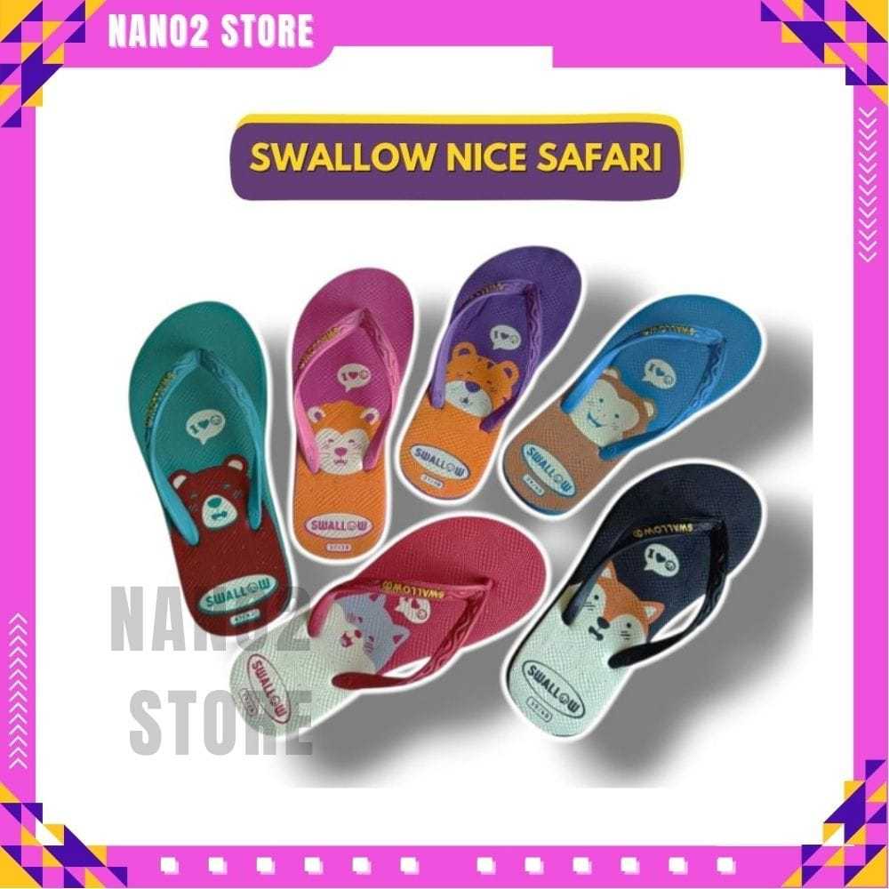 Sandal Jepit Wanita Swallow Nice Safari - Motif Binatang Lucu