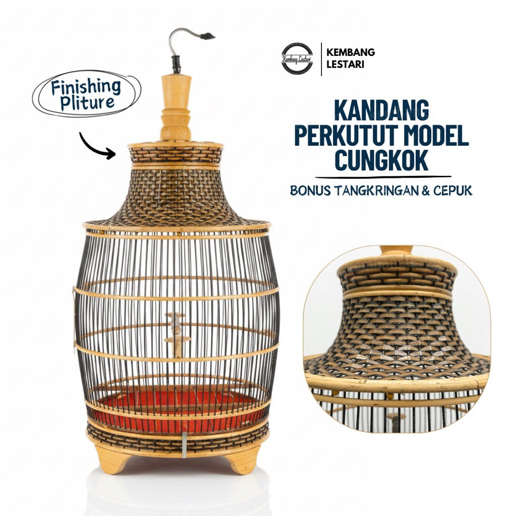 Sangkar Perkutut Rotan Sintetis Cungkok Sangkar Rotan Cungkok Finishing Pliture