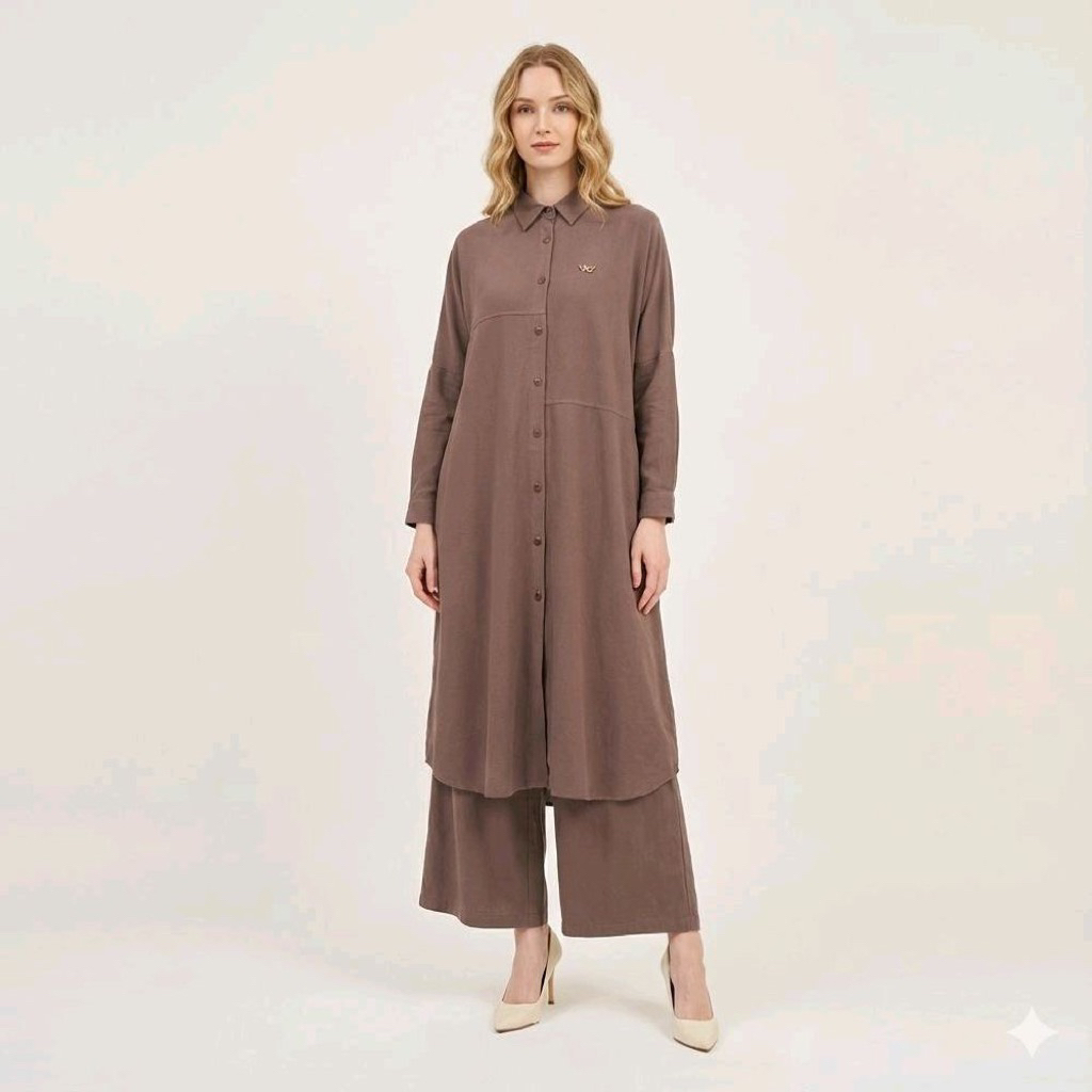 Okedashop - JALLO SET - Setelan Celana Tunik Linen Bambo Terbaru Elegan 2026