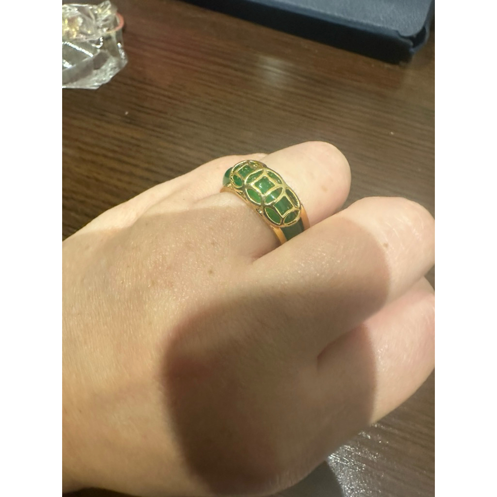 Cincin giok asli premium quality cincin giok lapis emas original