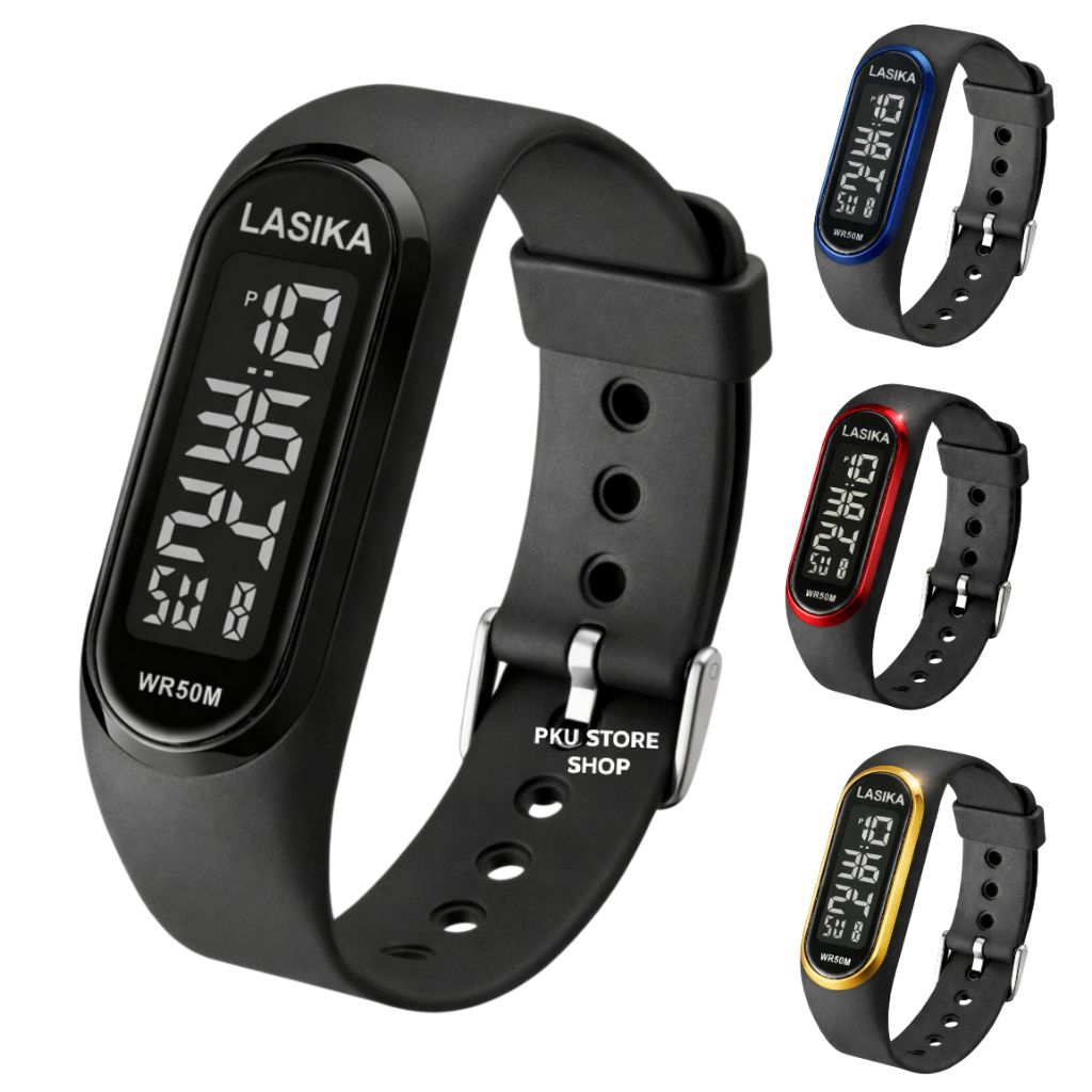 Jam Tangan Pria Wanita Digital Tahan Air WR50m Tali Karet Desain Kekinian - LASIKA Original Free Box