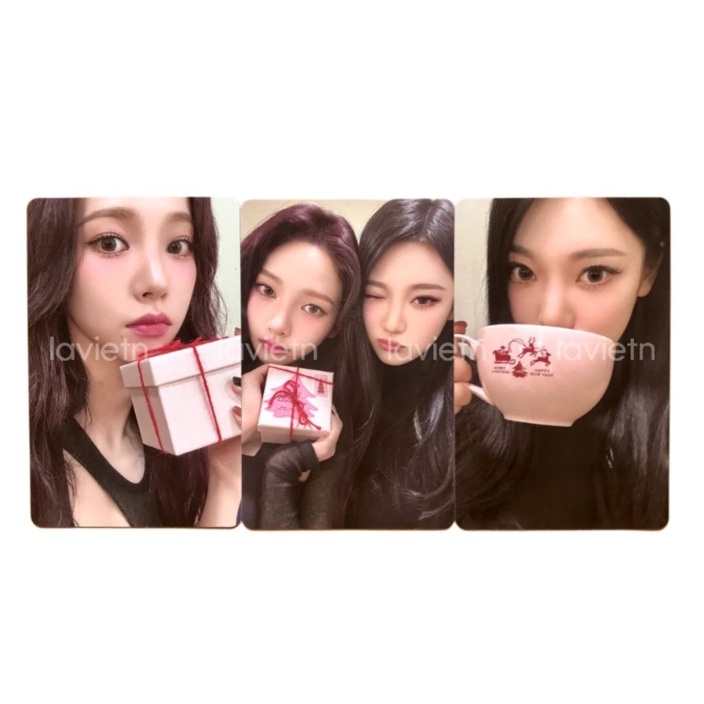 official pc aespa pink christmas 2024 karina & ningning tc trading card photocard