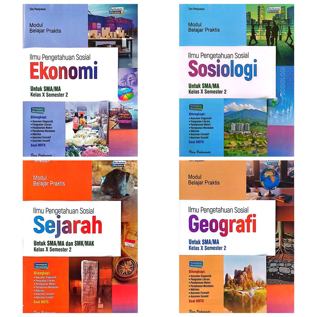 LKS VIVA PAKARINDO SMA MA IPS KELAS 10 EKONOMI SOSIOLOGI SEJARAH GEOGRAFI SEMESTER 2 GENAP KURIKULUM