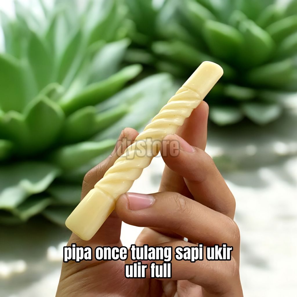 pipa once tulang sapi ukir ulir full