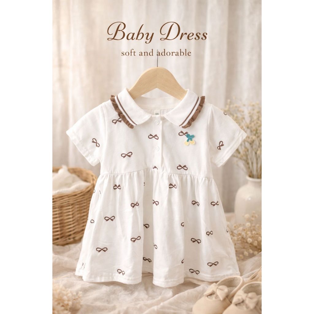 LittleMiu Dress Tunik Anak Perempuan Lengan Pendek