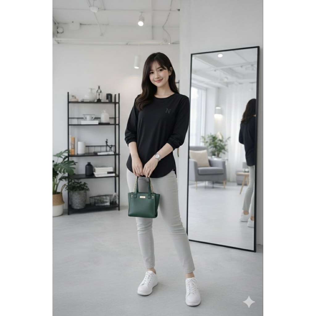 Kaos Oversize oval Lengan Karet