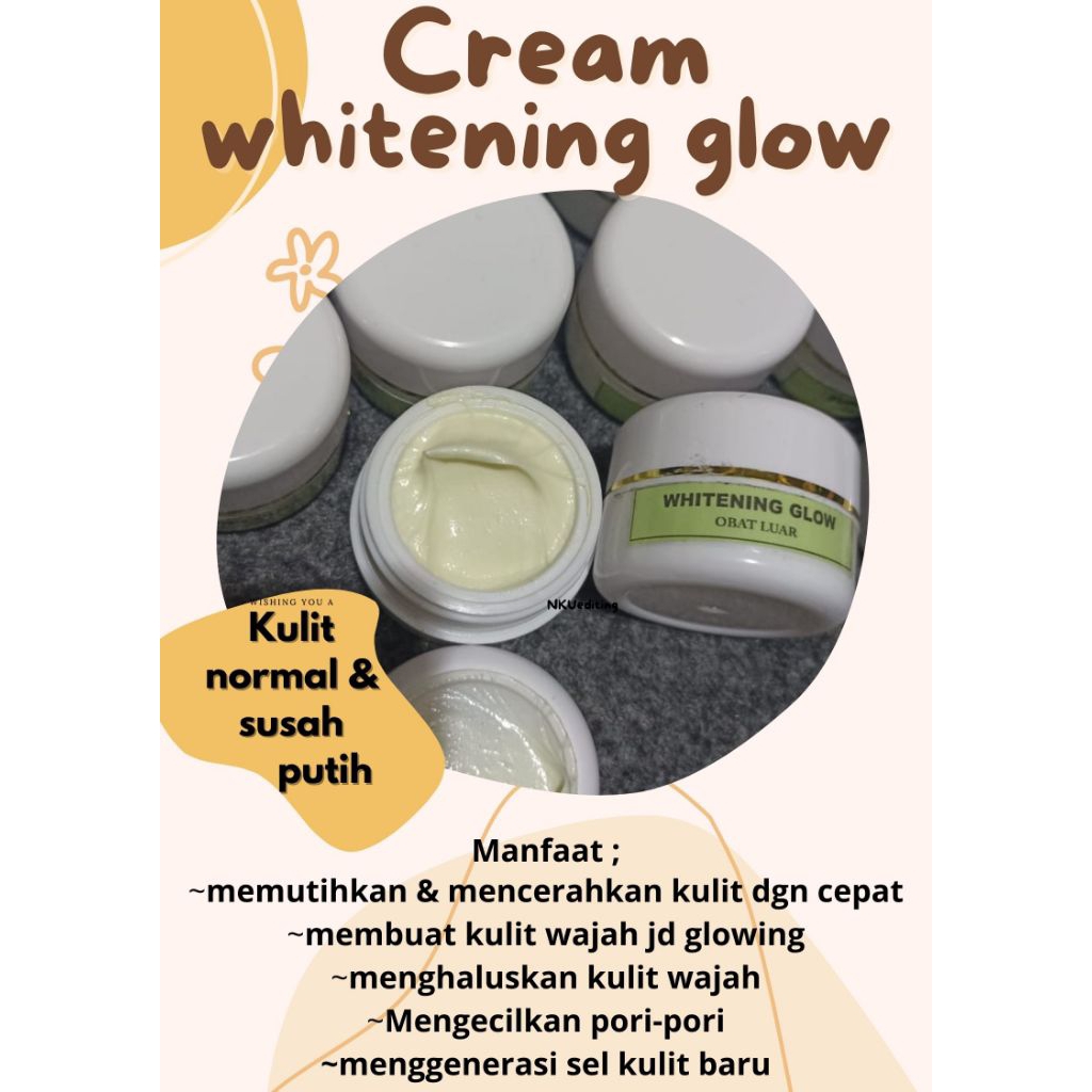 Cream Ori Farma Label hijau Whitening Glow