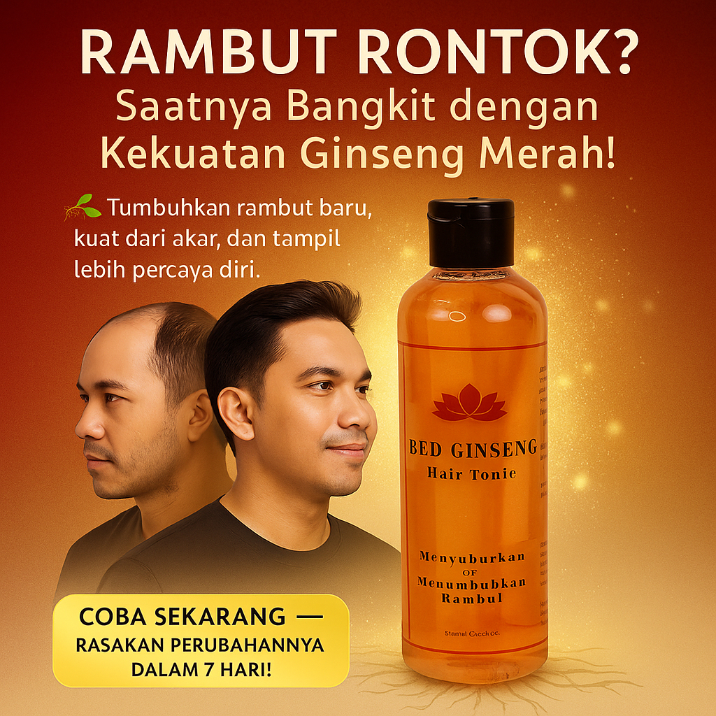 [ RED GINSENG ] ORIGINAL Red Ginseng Shampoo+Hair Tonic BPOM MENCEGAH RAMBUT RONTOK