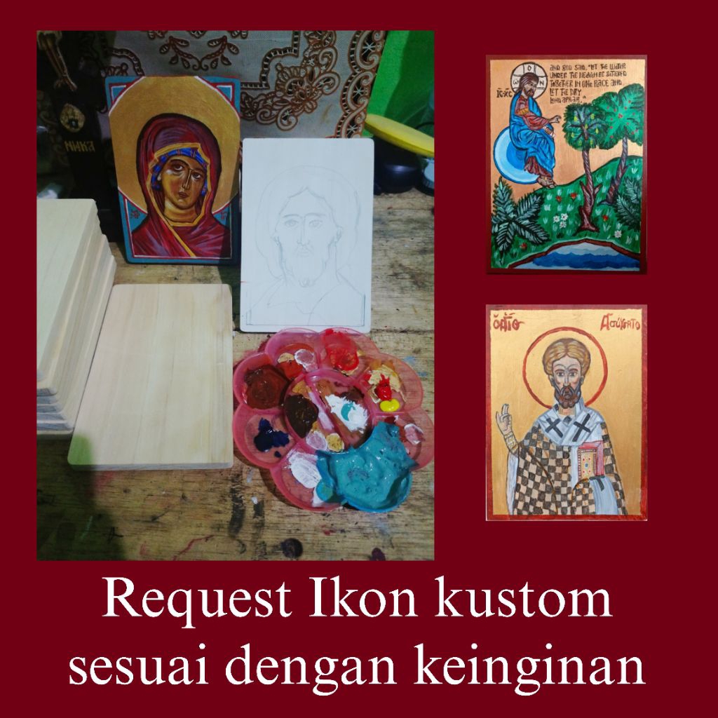 Request / Kustomisasi / Custom Lukisan Rohani Icon / Ikon Gereja Kristen Orthodox Katolik Timur ( Bi