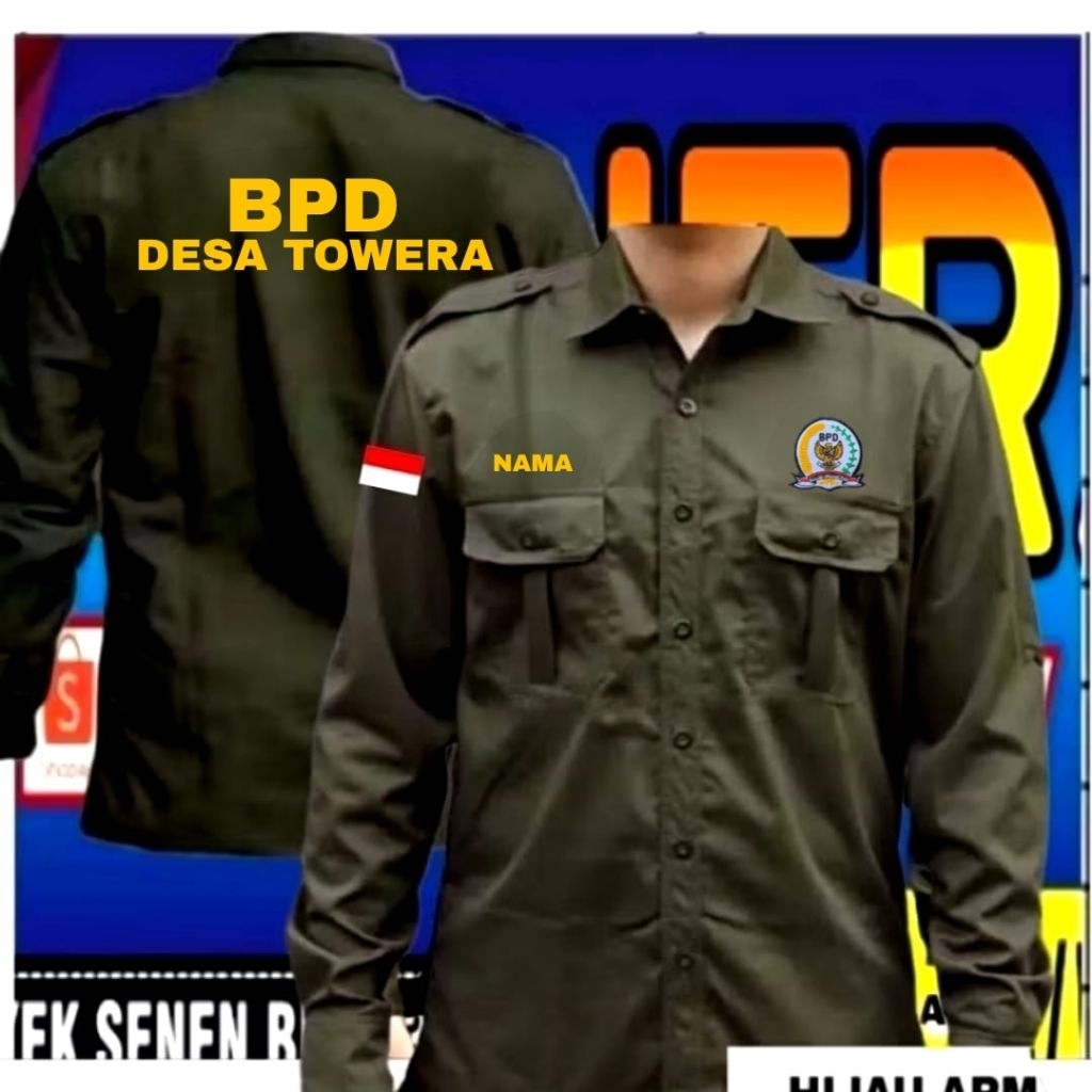 ready stok bordir Kemeja BPD baju BPD seragam BPD Pdh BPD kemeja kerja BPD baju kerja BPD kemeja bad