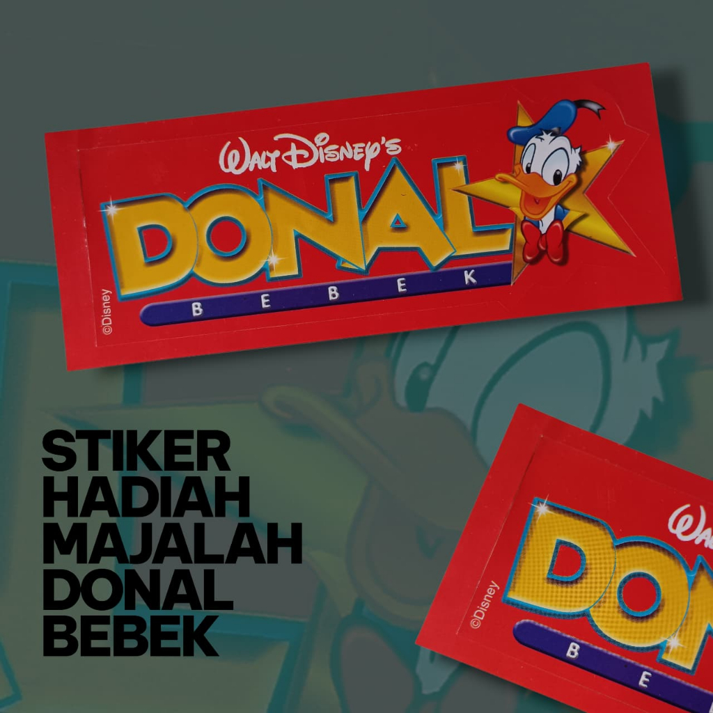 Stiker Eksklusif Bonus Majalah Donal Bebek - Donald Duck - Koleksi Disney Vintage Jadul