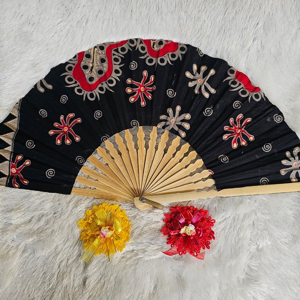 10 pcs Kipas Batik Jumbo 30cm Souvenir Pernikahan | Kipas Batik Jumbo