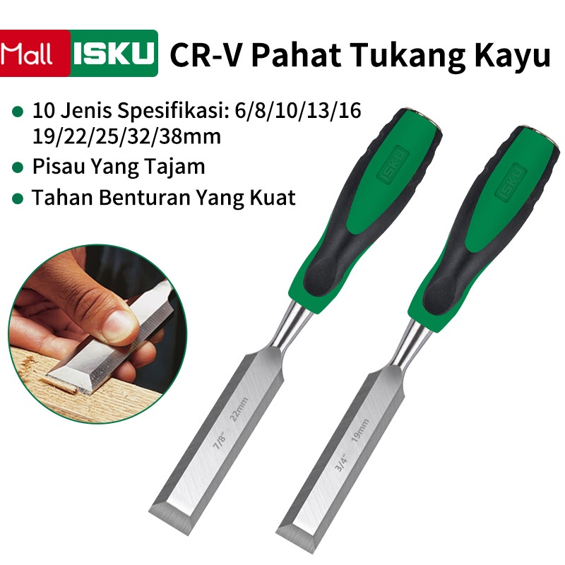 ISKU Pahat Kayu 1/4'' 3/8'' 1/2'' 5/8'' 3/4'' 1'  Pahat Pemahat Kayu